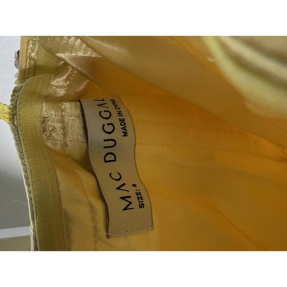 NWT Mac Duggal Yellow Strapless High-Low Ruffle Dress with Embellishments Size 4 - Picture 11 of 13